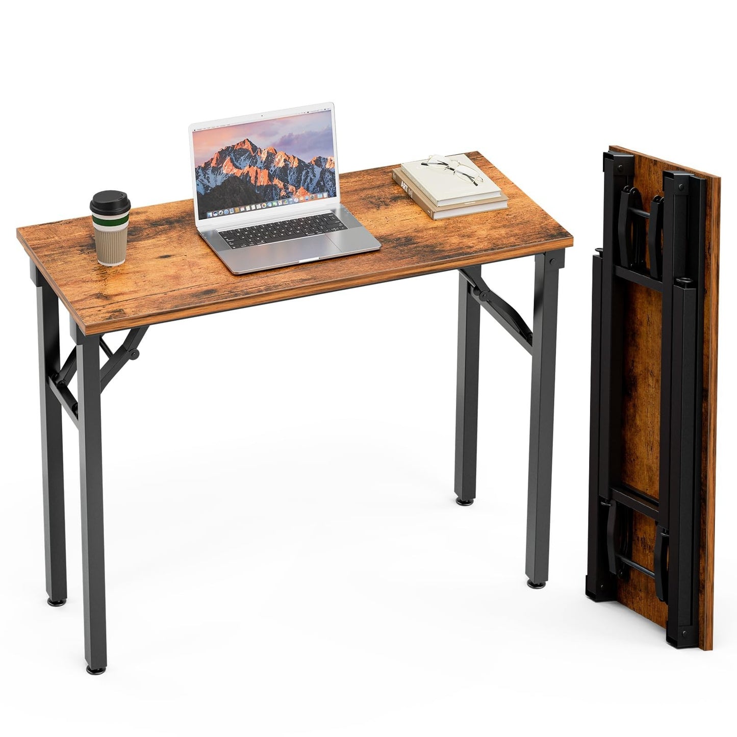 Compact Folding Desk - 35.8" Portable Office Table for Small Spaces, No Assembly1