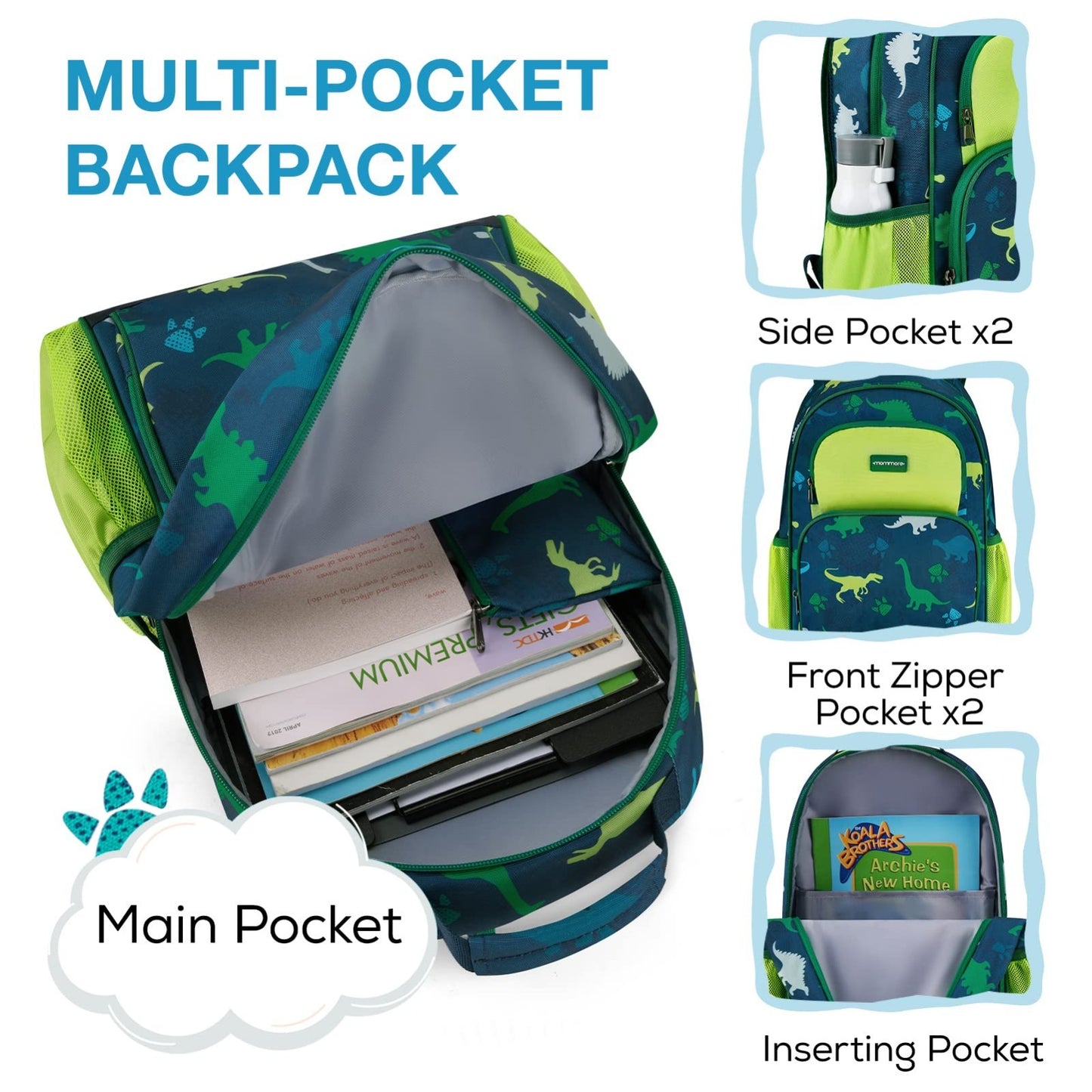 Kids Backpack Set for Kindergarten & Preschool, 3-Piece with Lunch Box & Pencil3