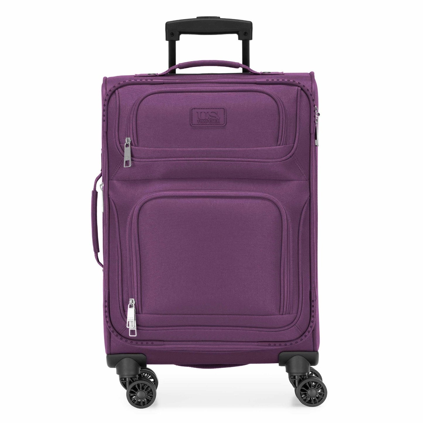 Lightweight Softside Rolling Carry-On Suitcase, 4-Wheel Travel Luggage, Purple2