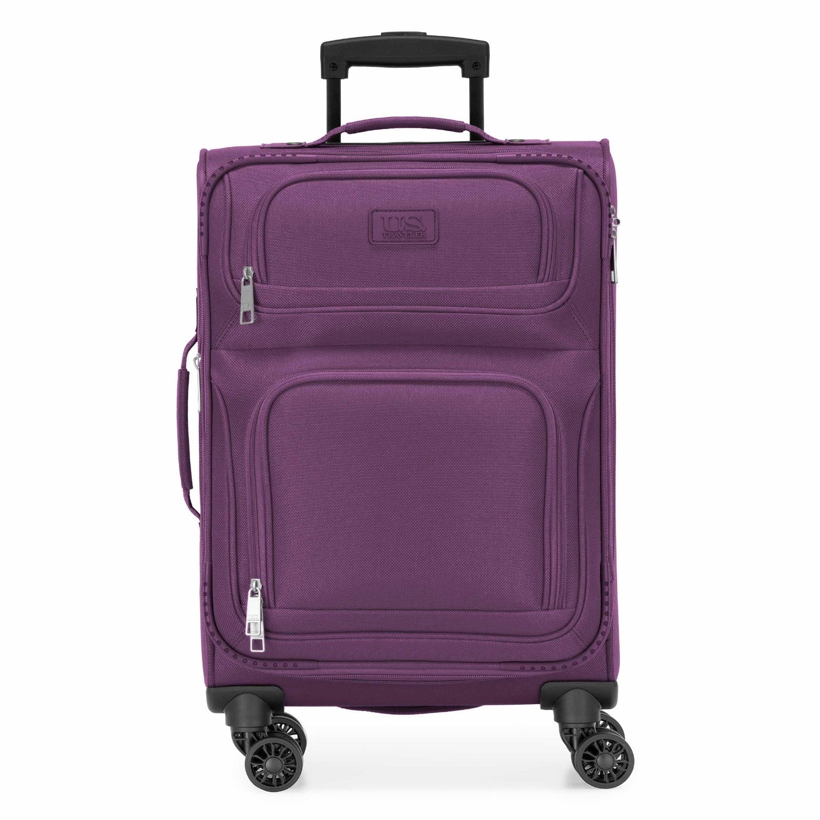 Lightweight Softside Rolling Carry-On Suitcase, 4-Wheel Travel Luggage, Purple2
