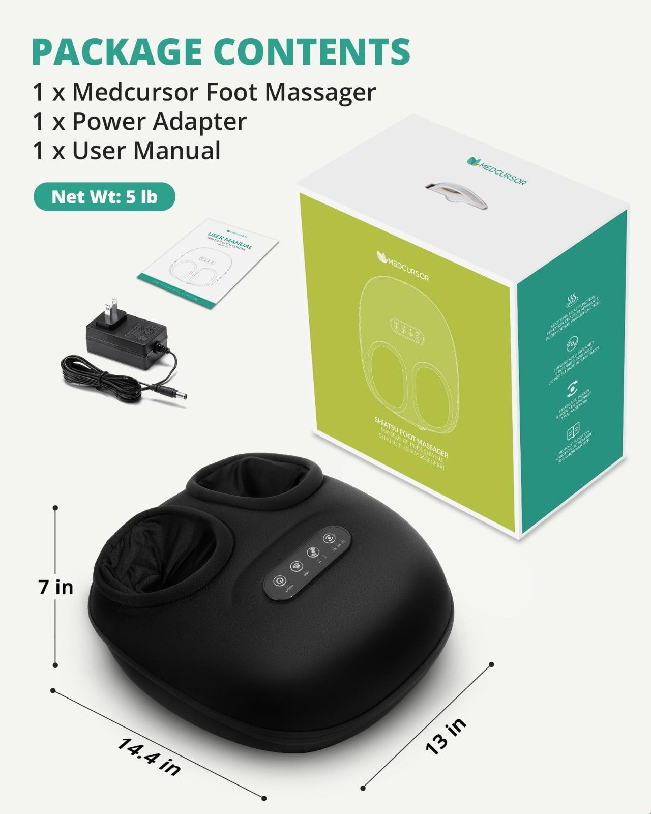 Shiatsu Foot Massager with Heat & Air Pressure - Pain Relief for Plantar Fasciit8