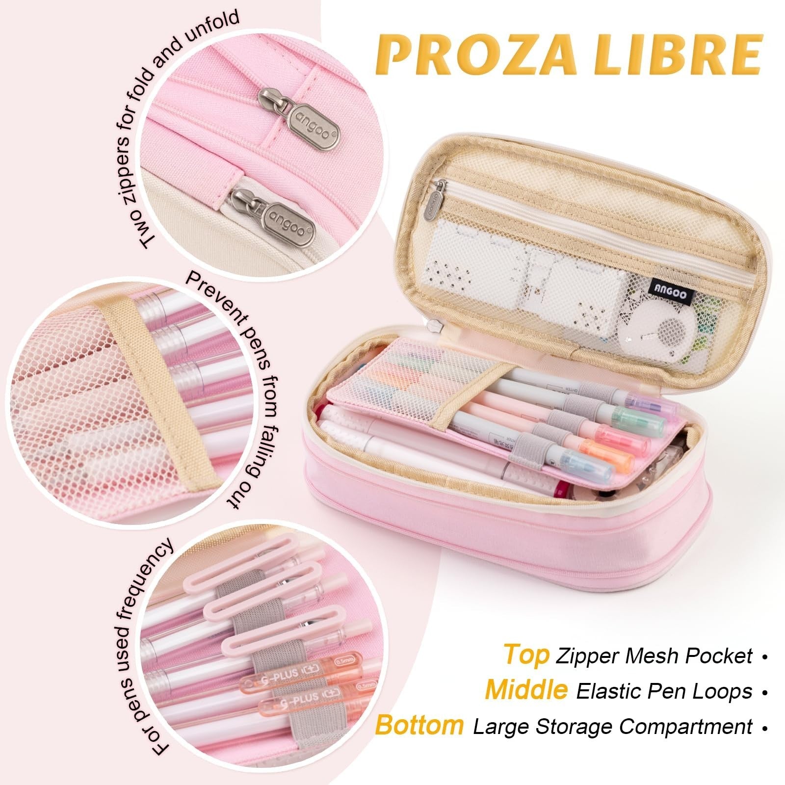Large Capacity Pencil Case   Big Storage Organizer for Office, School, College  5