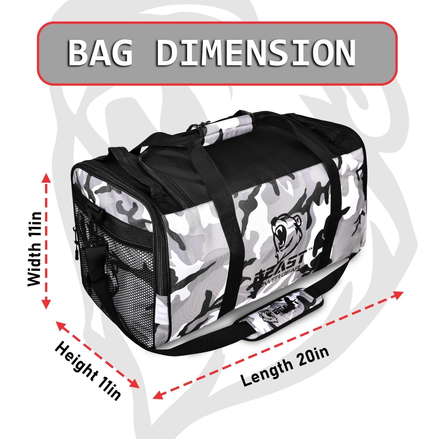 Versatile Gym Duffle Bag for Workout, Boxing, MMA - Shoes Compartment & Adjustab4