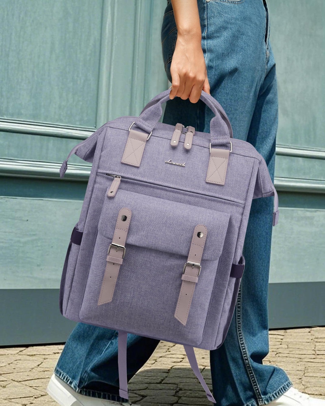 Stylish Waterproof Laptop Backpack for Women, 17.3" with Tumbler Holder, Travel2