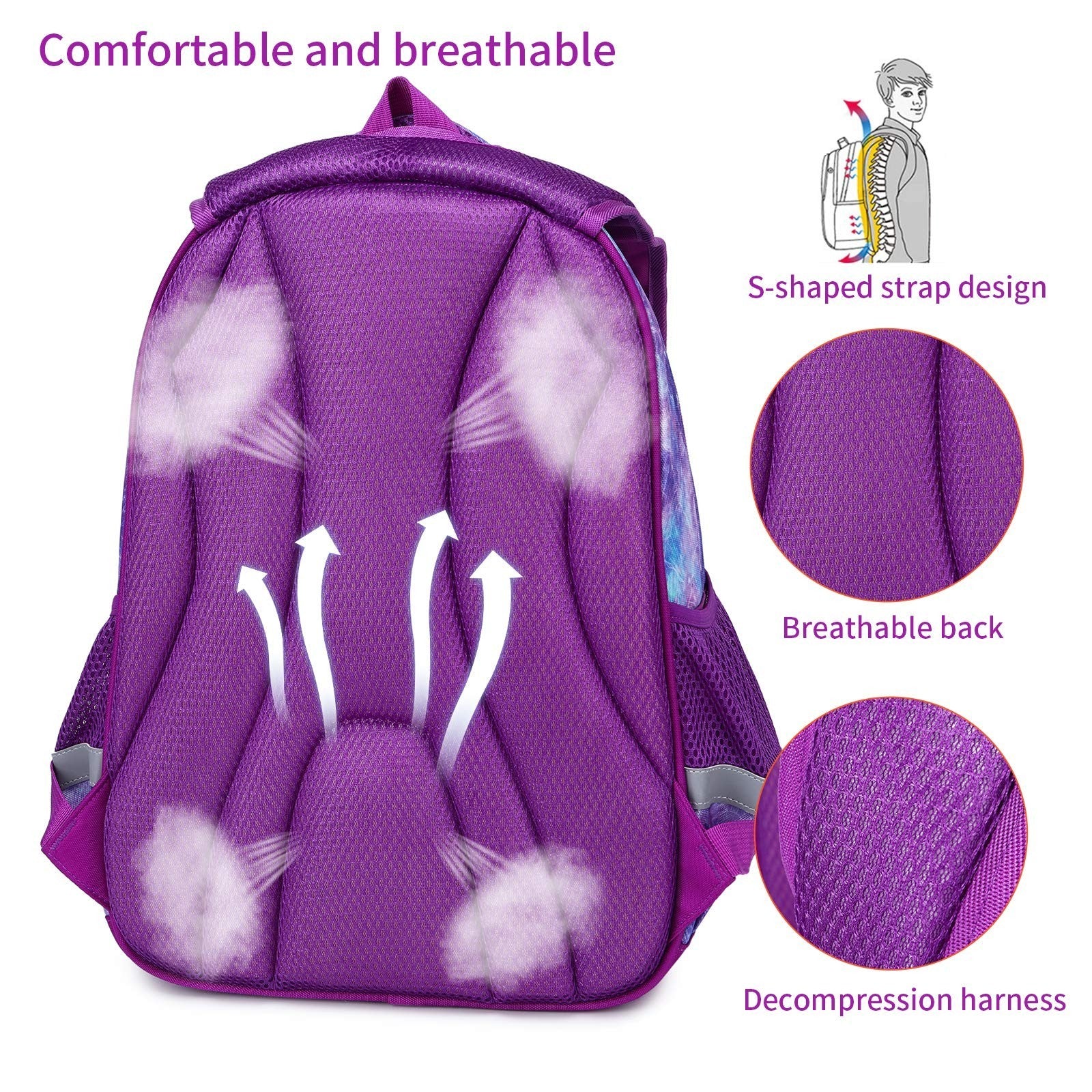 Girls 16in School Backpack for Ages 5 10, Durable Bookbag, Perfect Gift5