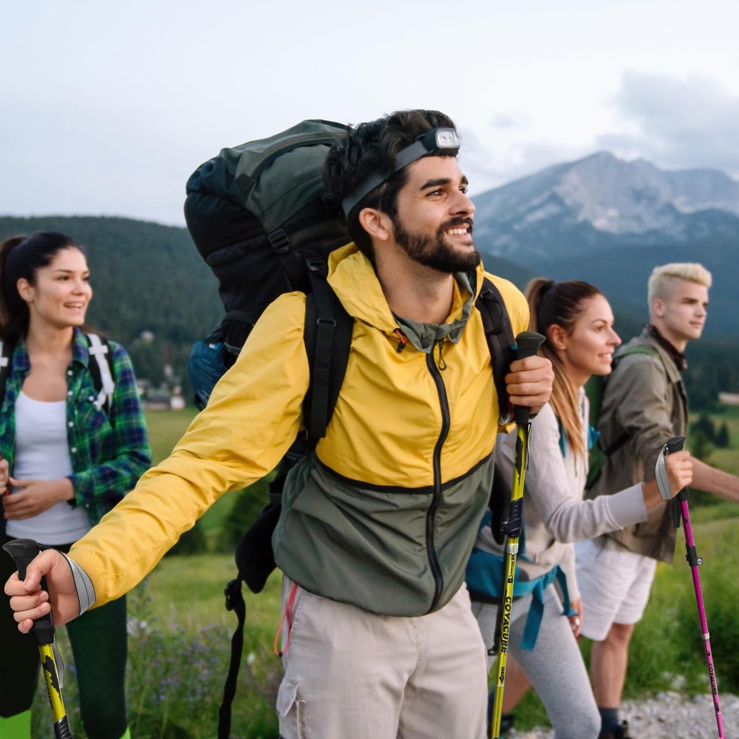 Collapsible Trekking Poles - Lightweight Aluminum Walking Sticks for Hiking, Cam6