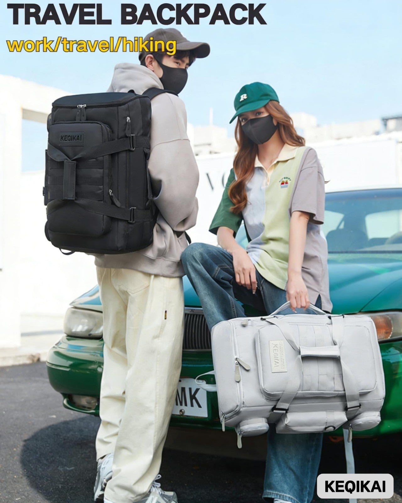 50L Waterproof Travel Duffle Backpack for Men & Women - Gym, Sports, Weekend Bag2