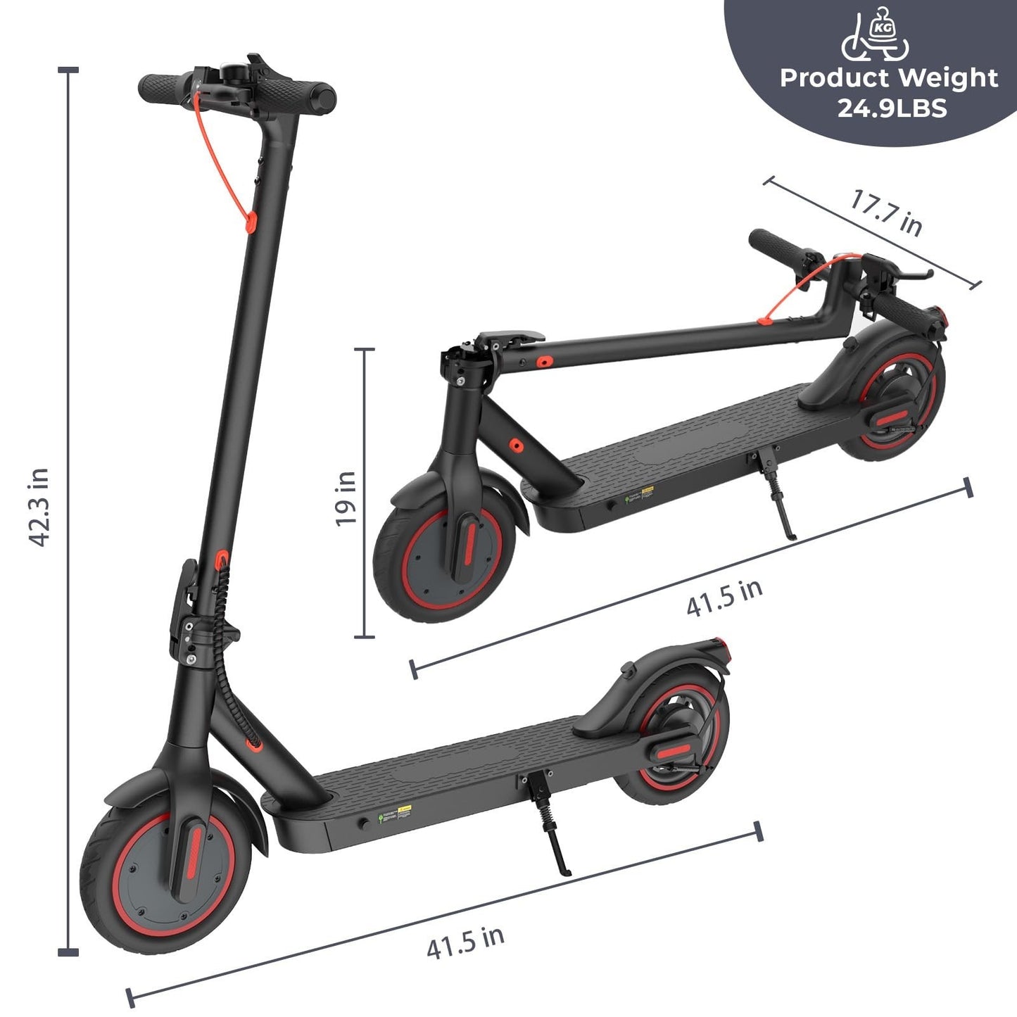 High-Power Electric Scooter for Adults & Teens, 1200W/1000W/500W Motor, 10"/8.5"5