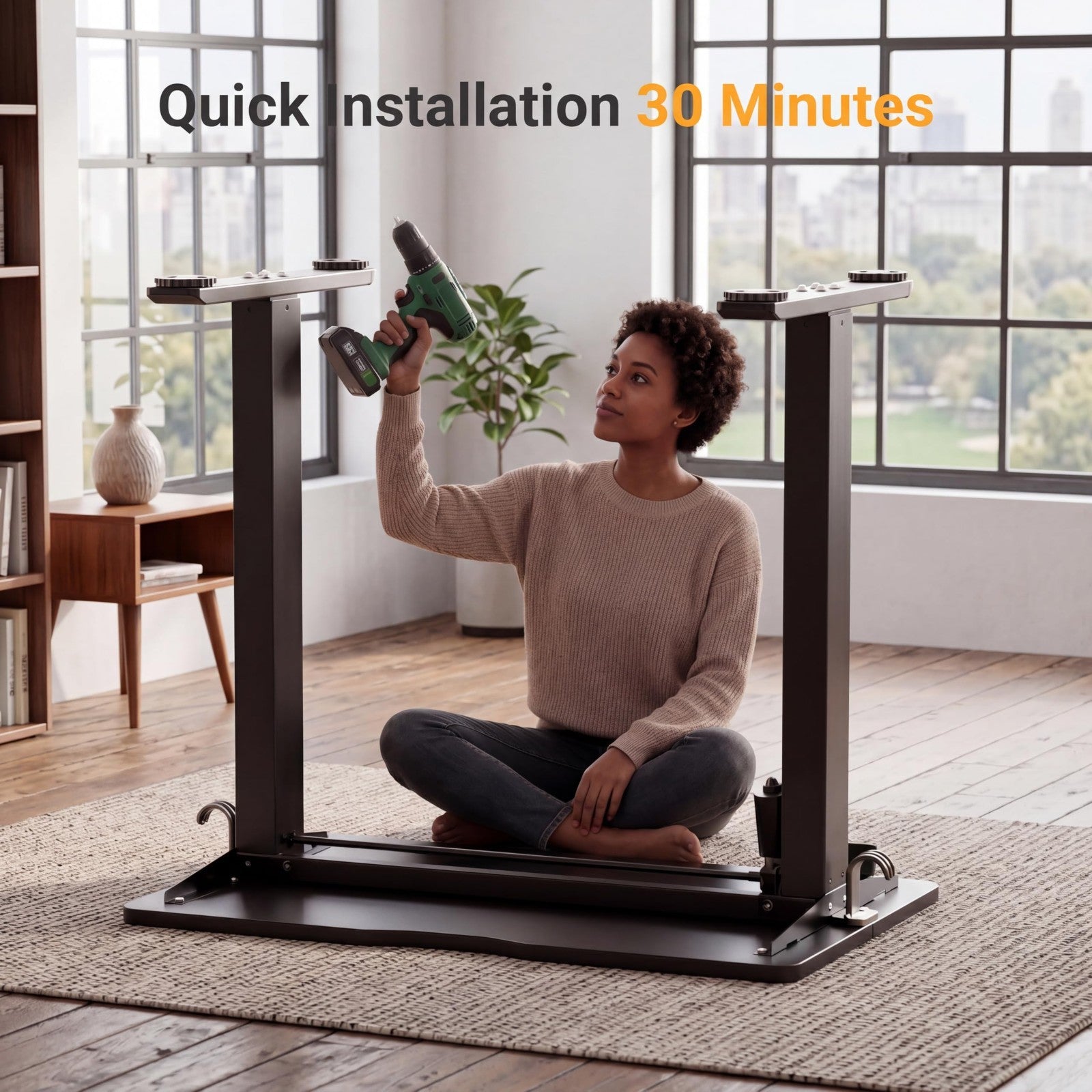 Height Adjustable Electric Standing Desk, 32x19 Inch Sit Stand Home Office Desk,7