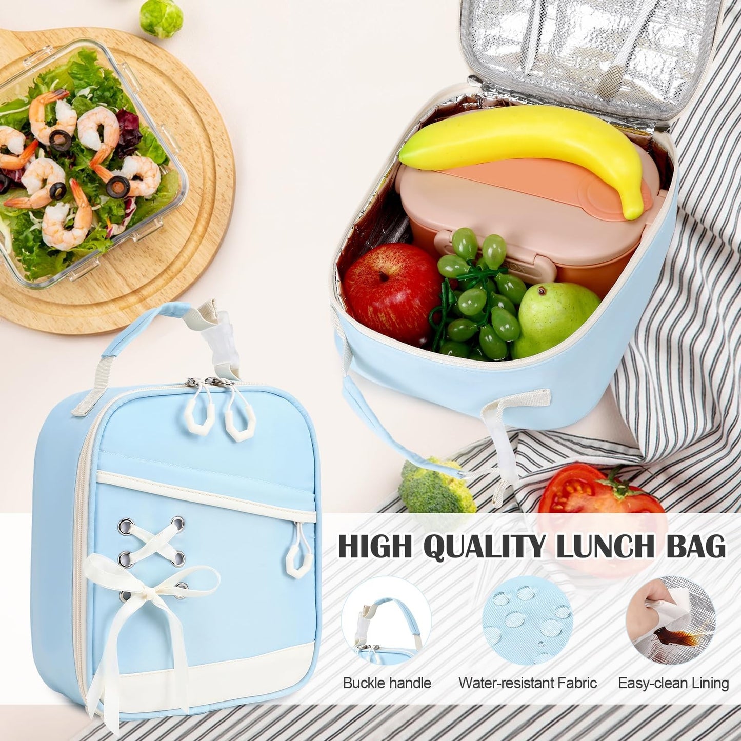 3PCS Girls School Backpack Set with Lunch Box & Pencil Pouch   Stylish & Durable5