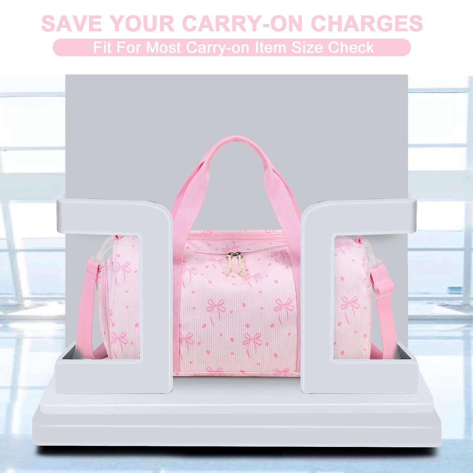 Cute Gym Duffle Bag for Girls - Waterproof Sports Overnight Bag with Shoe Compar7