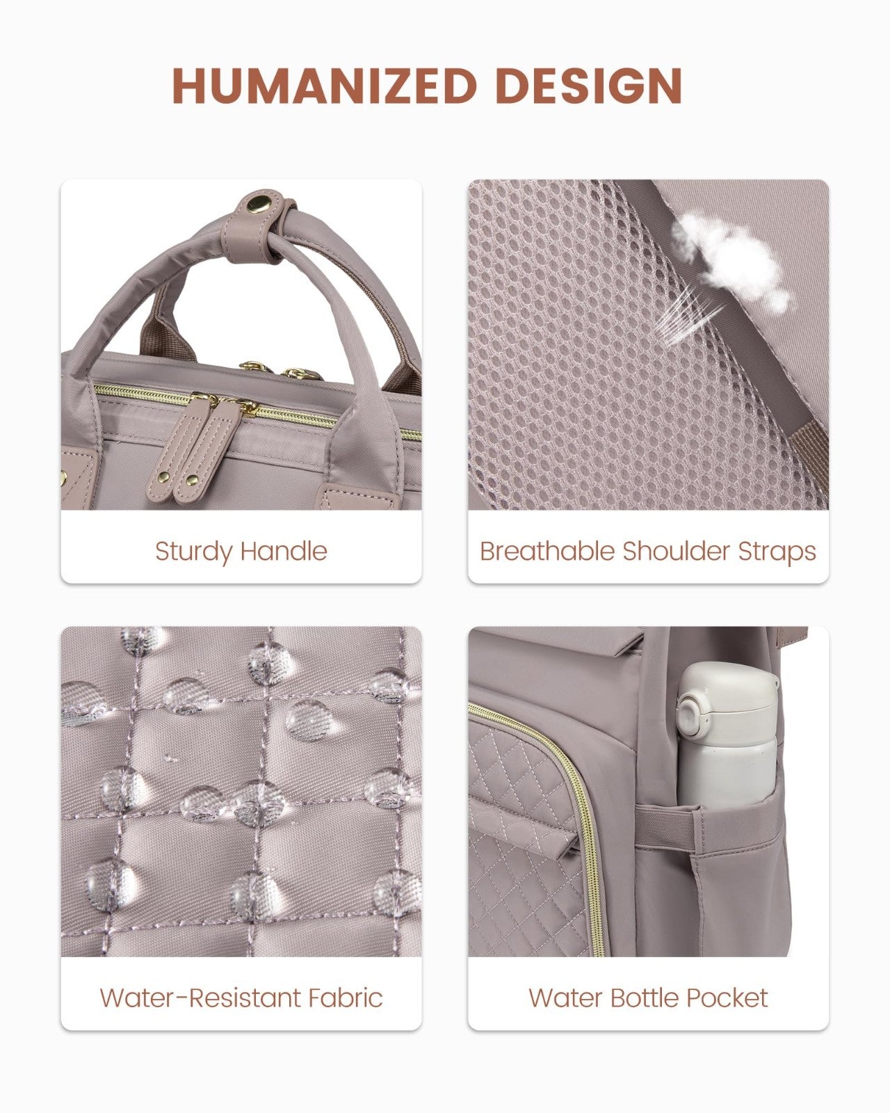Stylish 15.6" Waterproof Laptop Backpack for Women   Travel, Work, College Bag7