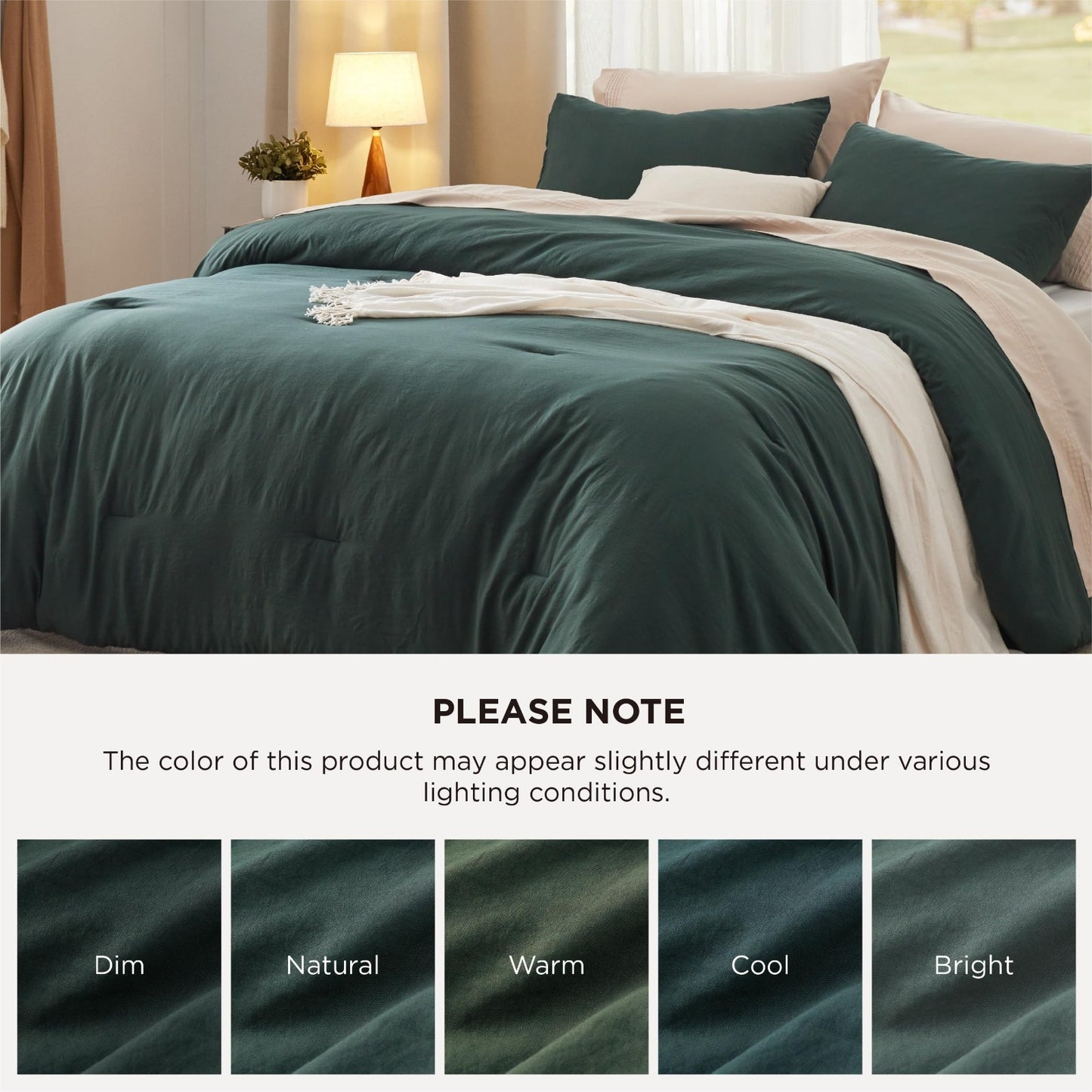 Twin/Twin XL Comforter Set - Forest Green Soft Bedding, 2 Pieces, Lightweight Al6