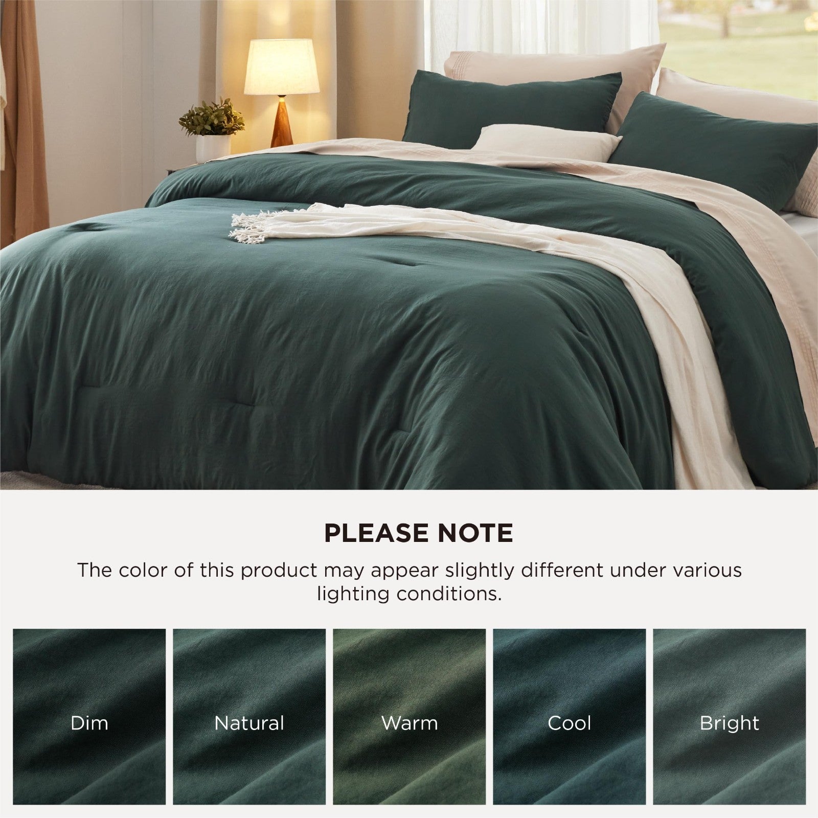 Twin/Twin XL Comforter Set - Forest Green Soft Bedding, 2 Pieces, Lightweight Al6