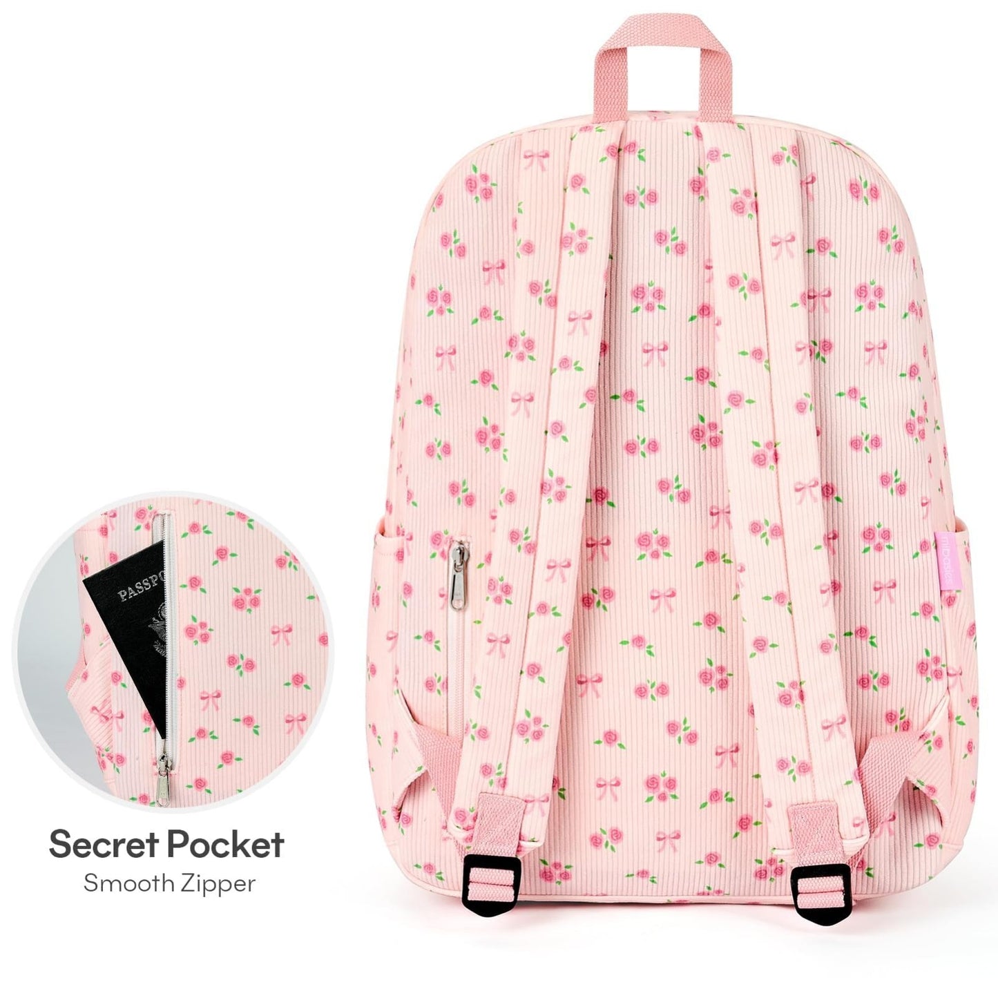 Trendy Corduroy Kids Backpack, Cute School Bag for Girls, Preppy Style Bookbag5