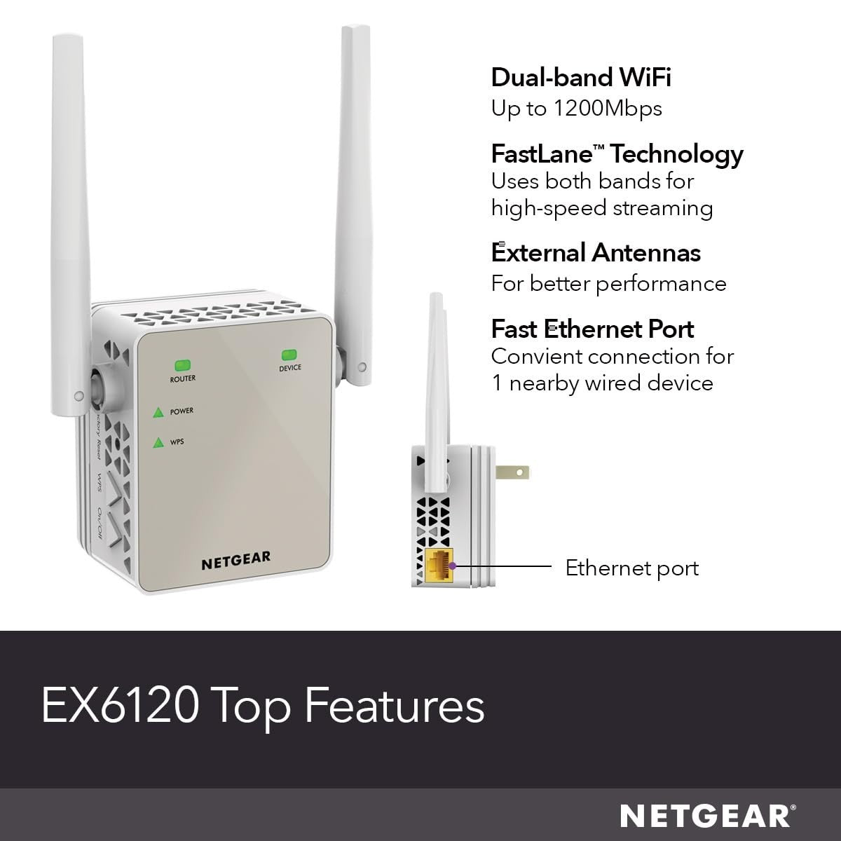 WiFi Range Extender AC1200 - Boost Coverage 1,500 sq. ft., 25 Devices, Dual Band5