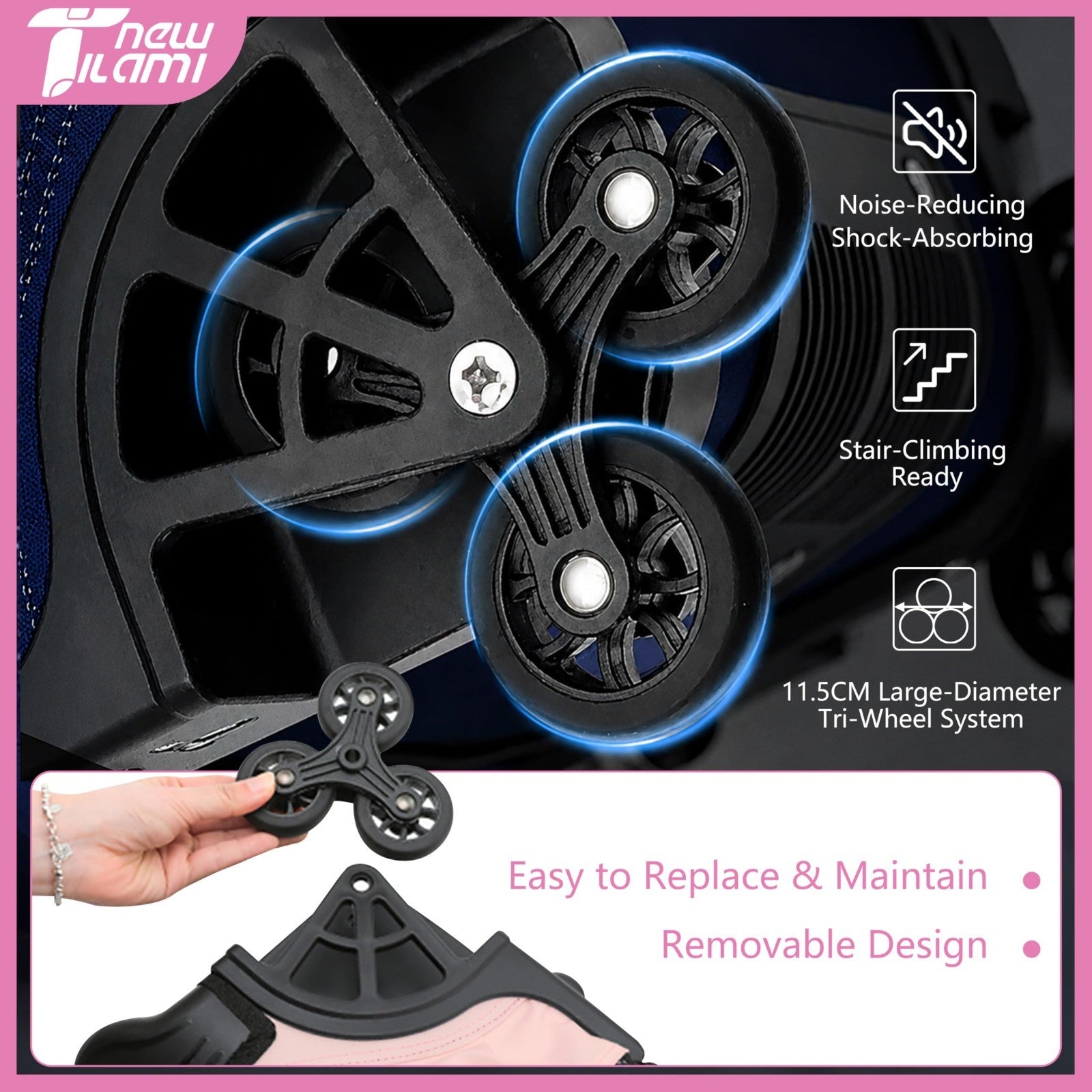 18 Inch Rolling Backpack with Lunch Bag for Kids, School Travel, Durable & Styli4