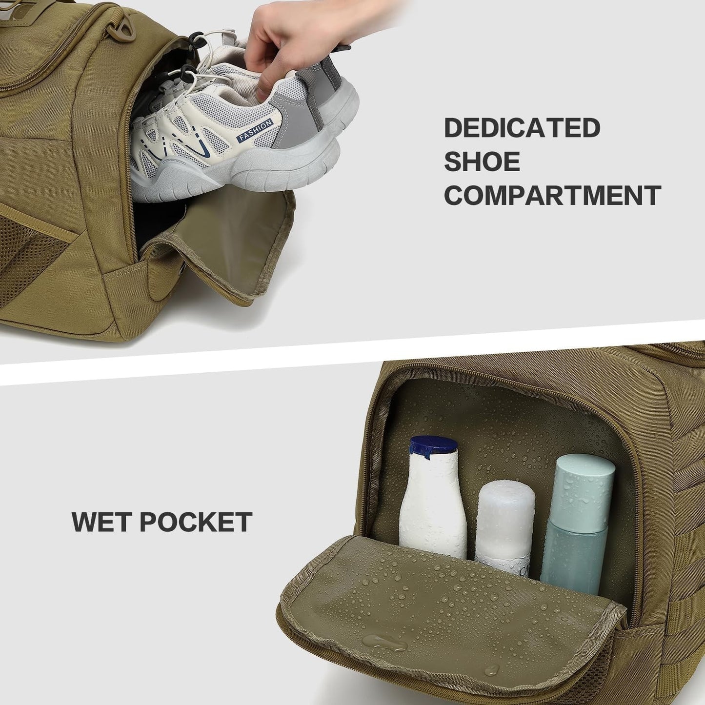 Multi Functional 3 in 1 Tactical Duffle Bag & Backpack 45L with Shoe Compartment3