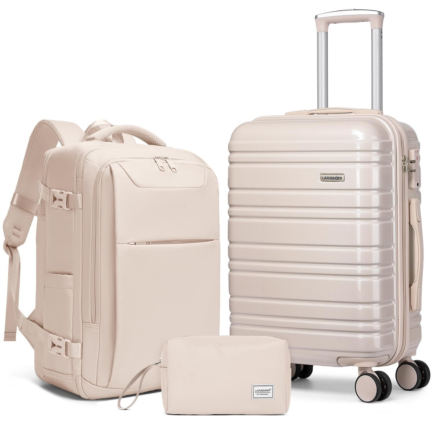 3-Piece Carry-On Luggage Set, 20" Hardshell Suitcase, Lightweight, TSA Lock, 3600