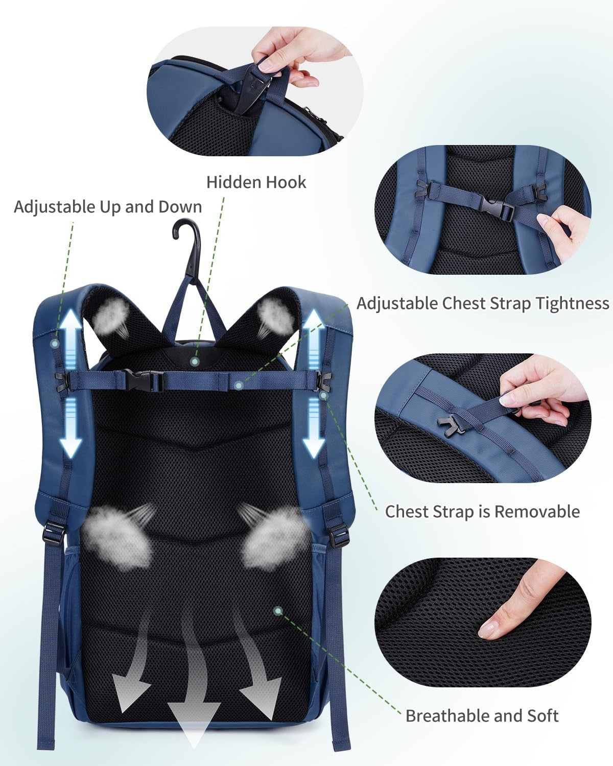 Waterproof Pickleball Bag with Shoe Compartment & Fence Hook | 30L, 2 Pockets, A7