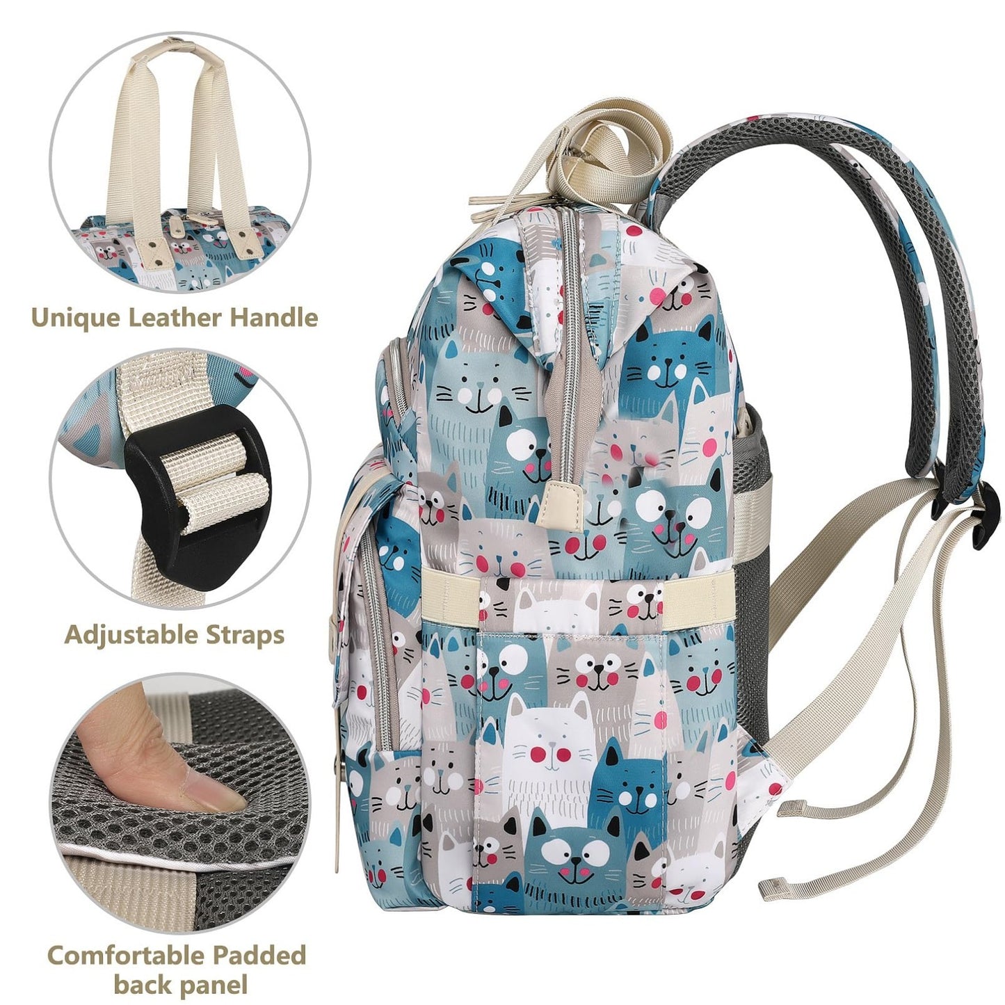 Cute Cartoon Laptop Backpack for Women, 15.6" RFID Anti Theft Travel Bag, Work P3