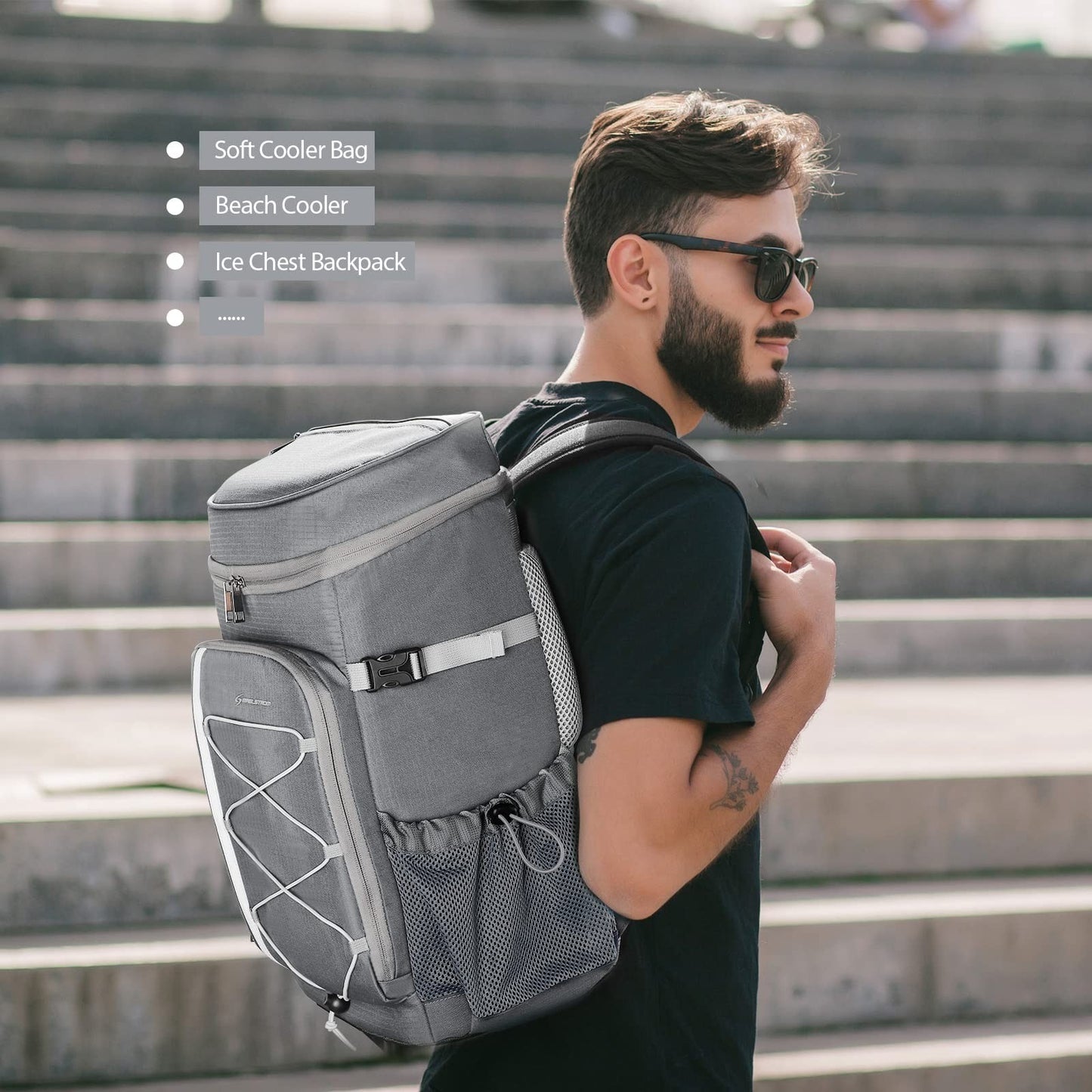Insulated Cooler Backpack - 35/50 Can Soft Lunch Bag for Camping, Hiking, Beach7