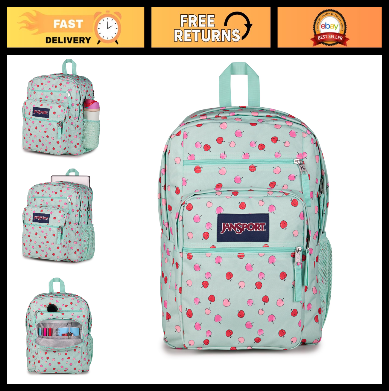 Laptop Backpack for 15" Computer   Ergonomic Straps, 2 Compartments, Haul Handle0