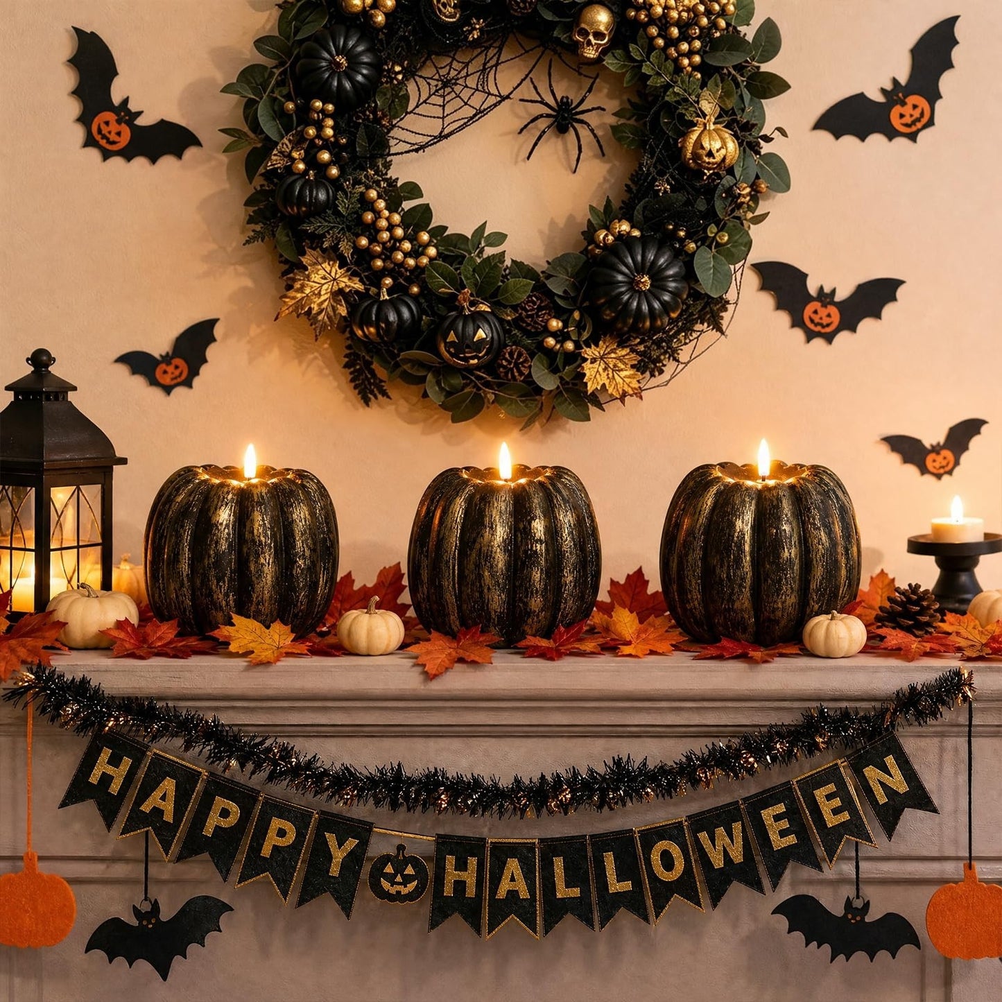 Flameless Pumpkin Candle - Halloween Decor for Home, Party, Table, Battery Opera7