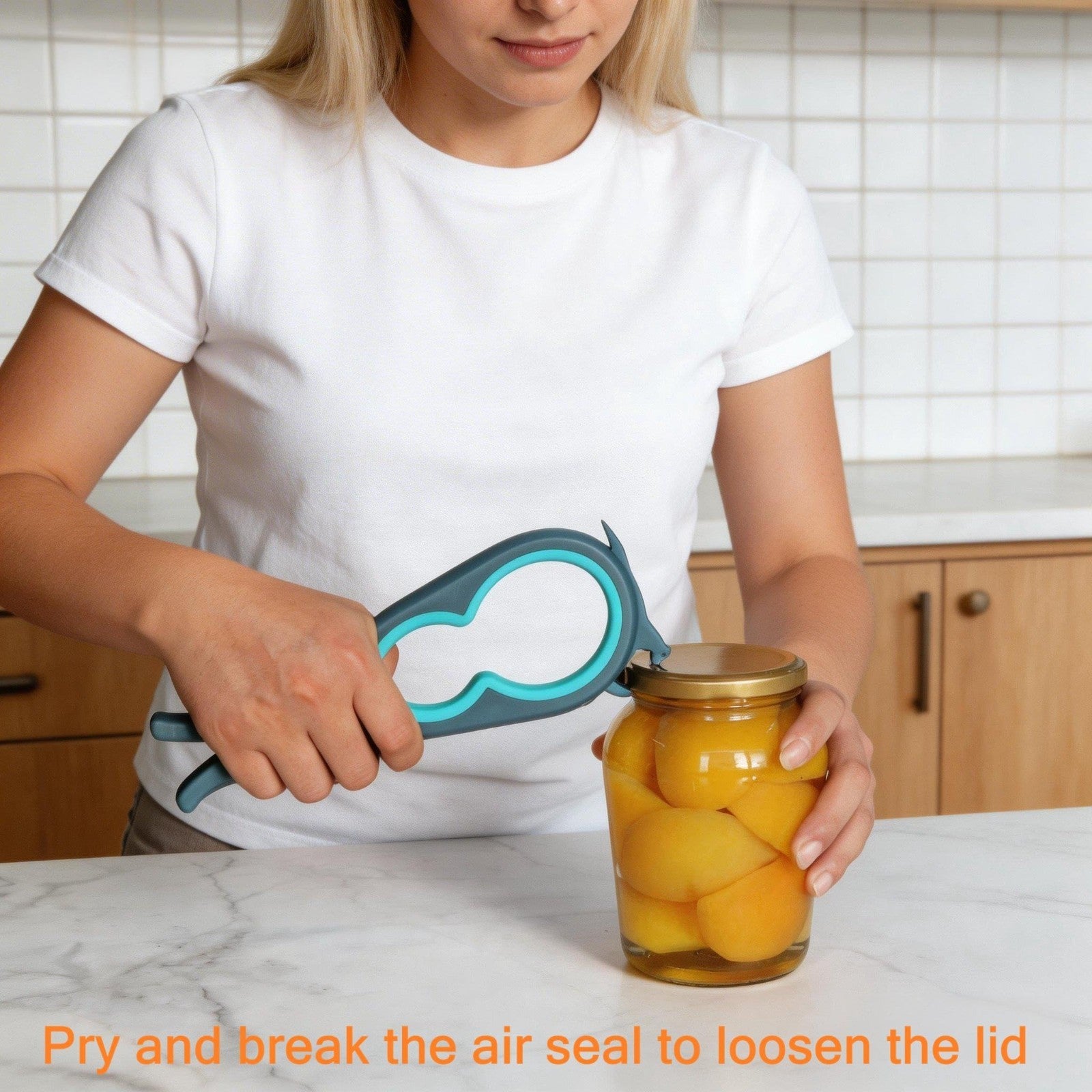 5 in 1 Jar Opener for Seniors & Arthritis   Adjustable Lid & Bottle Opener, Non 2