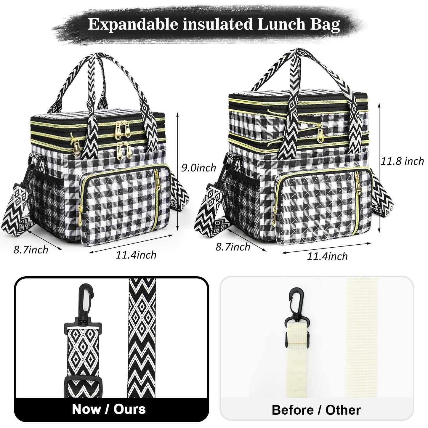 Expandable Insulated Lunch Bag - 16L Leakproof Cooler for Work/Travel/Picnics2