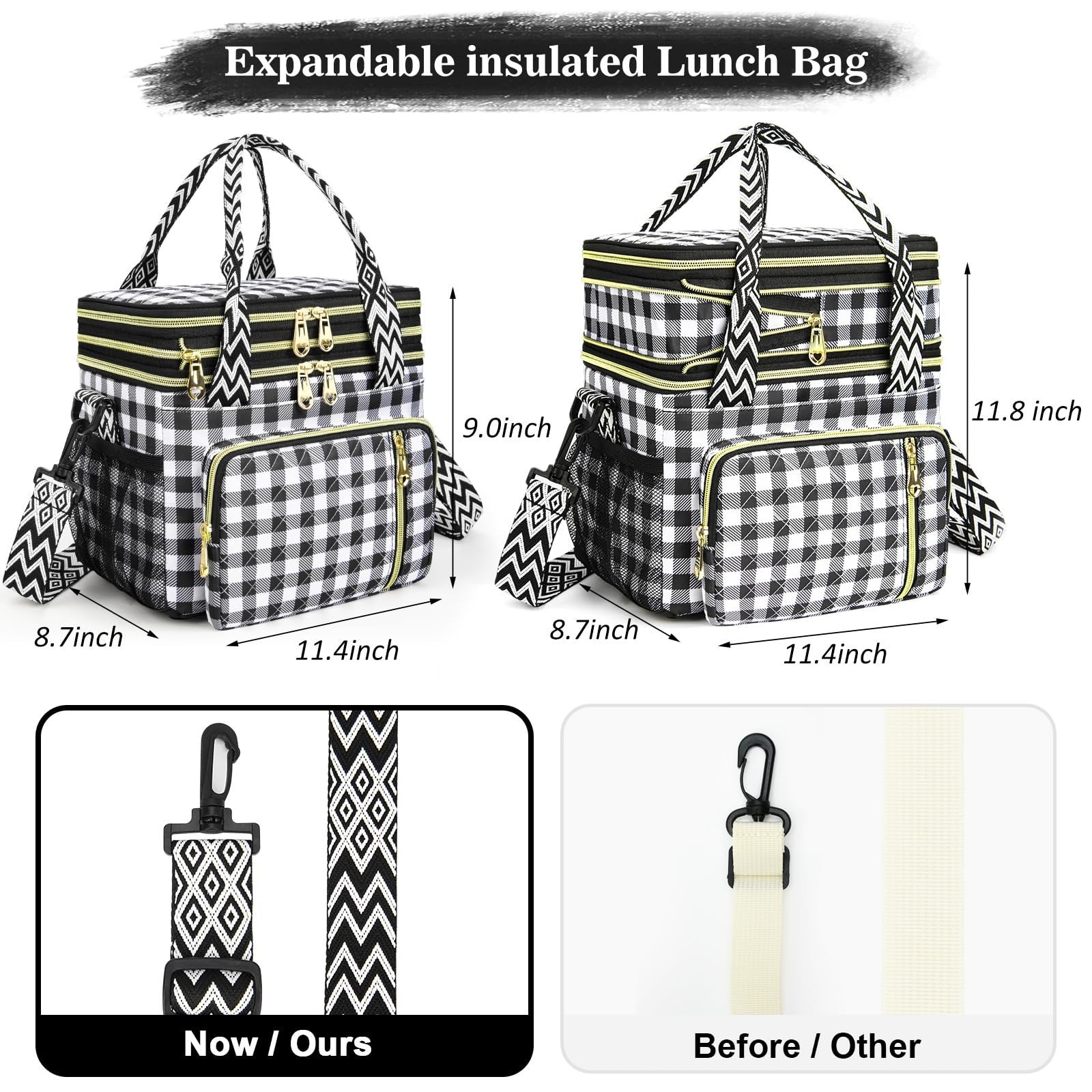 Expandable Insulated Lunch Bag - 16L Leakproof Cooler for Work/Travel/Picnics2