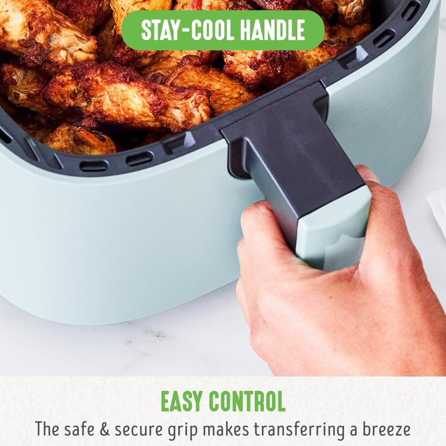 4.5QT Air Fryer with Mechanical Dial, PFAS Free Ceramic, Adjustable Temp & Timer5