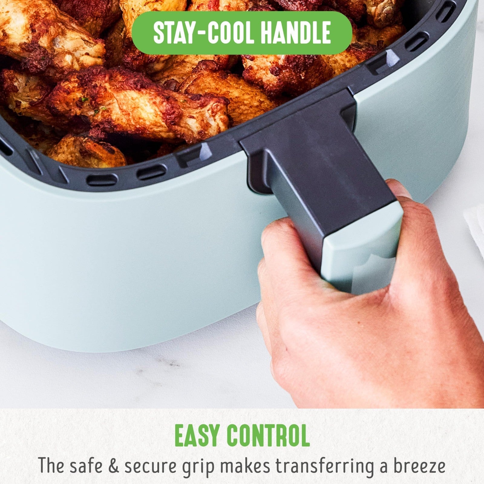 4.5QT Air Fryer with Mechanical Dial, PFAS Free Ceramic, Adjustable Temp & Timer5