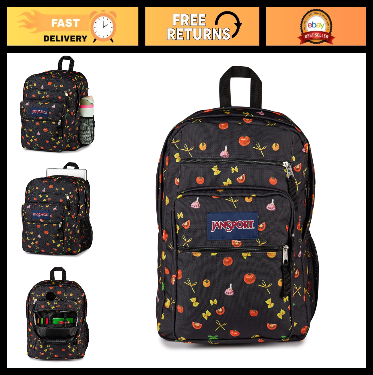 Laptop Backpack for 15” Laptop, Ergonomic Straps, 2 Compartments, Haul Handle0