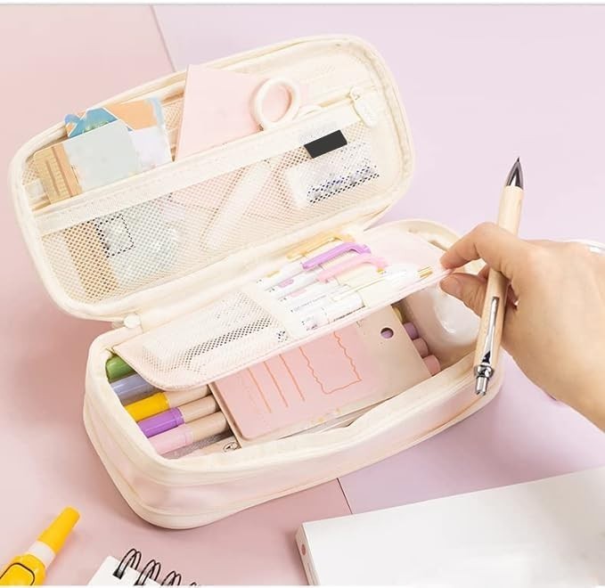 Large Storage Pencil Case Bag   Zippered Organizer Pouch for Office & Travel5