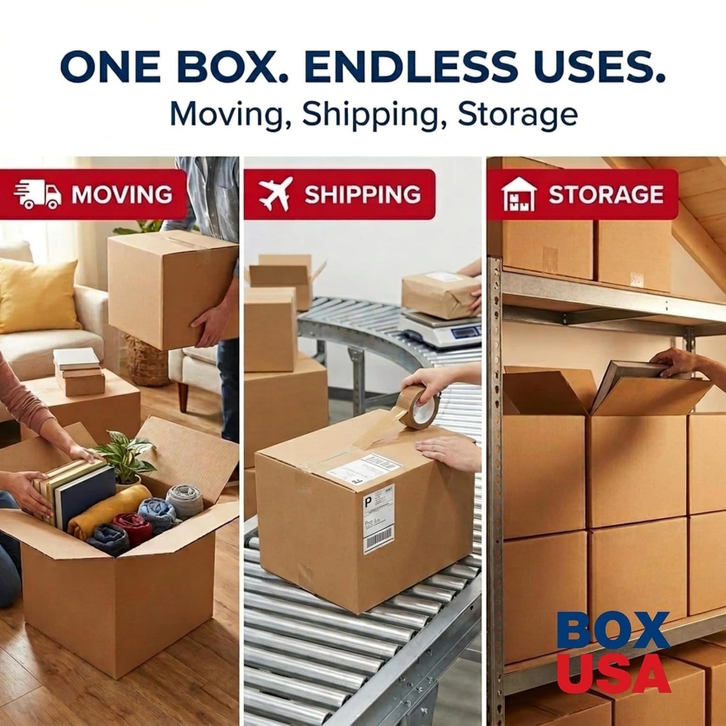 Large Corrugated Moving Boxes 20"x20"x15" (6 Pack)   Heavy Duty Shipping & Stora8