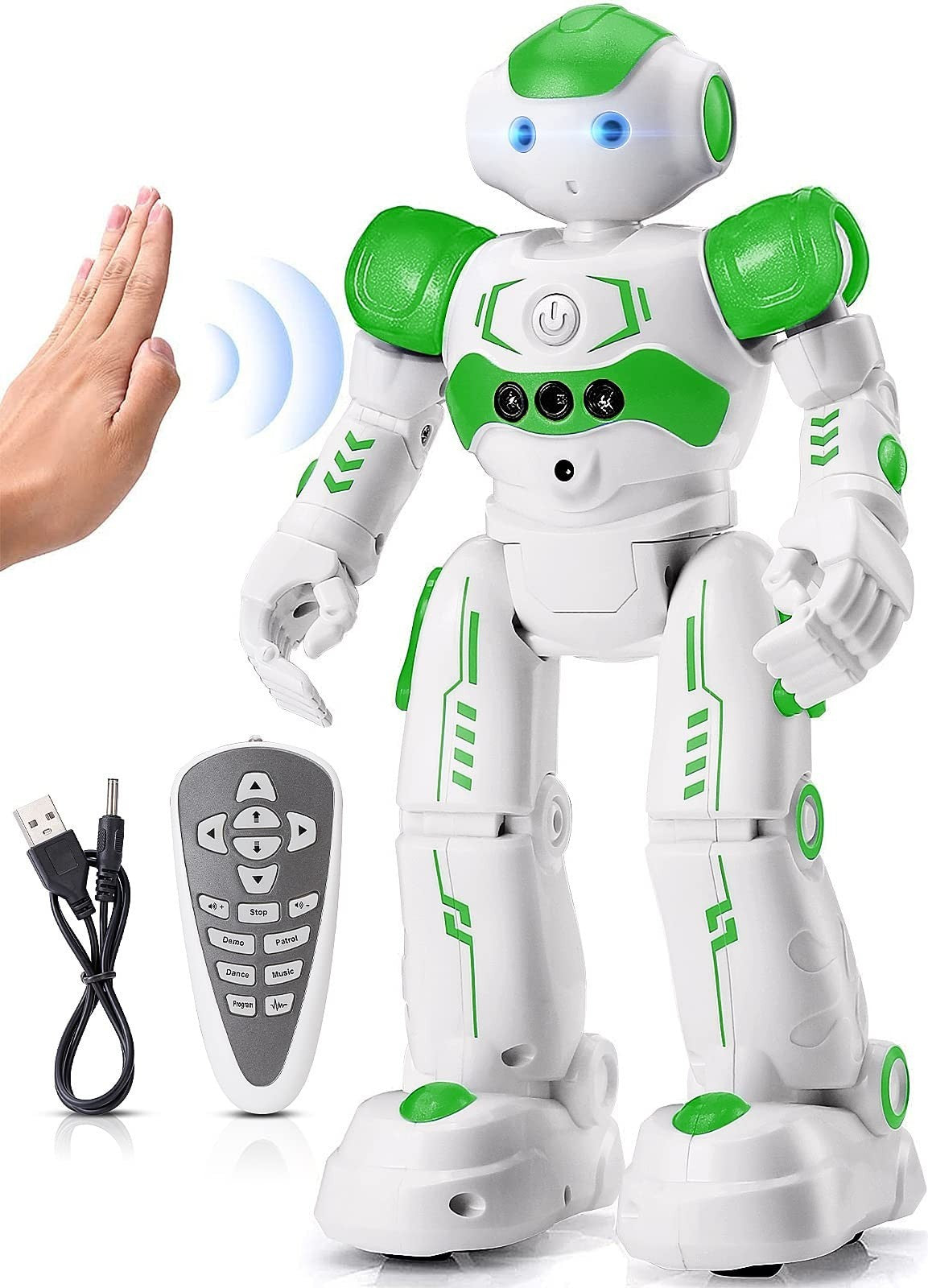 Remote Control Gesture Sensing Robot Toy for Kids Age 4 8   Birthday Gift (Green1