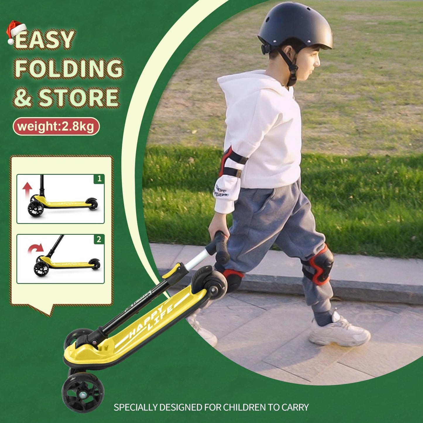 3-Wheel Kids Scooter Ages 3-10, Adjustable Height, Safe & Durable Design4