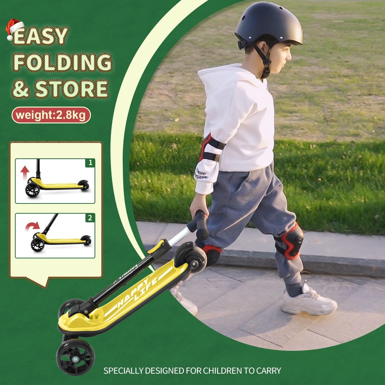 3-Wheel Kids Scooter Ages 3-10, Adjustable Height, Safe & Durable Design4