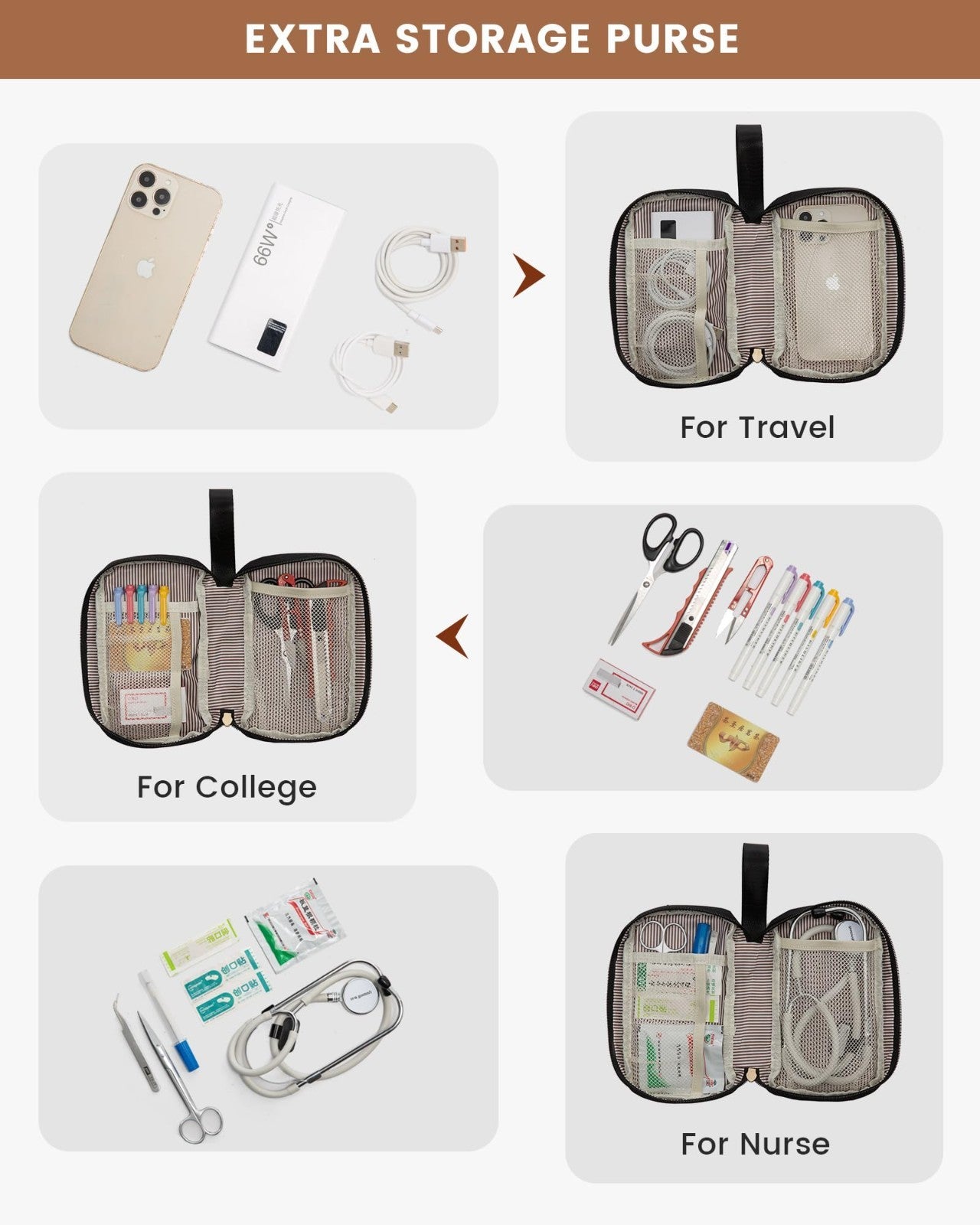 Stylish 15.6" Laptop Backpack for Women, USB Port, Waterproof Travel Bag, 2PCS7