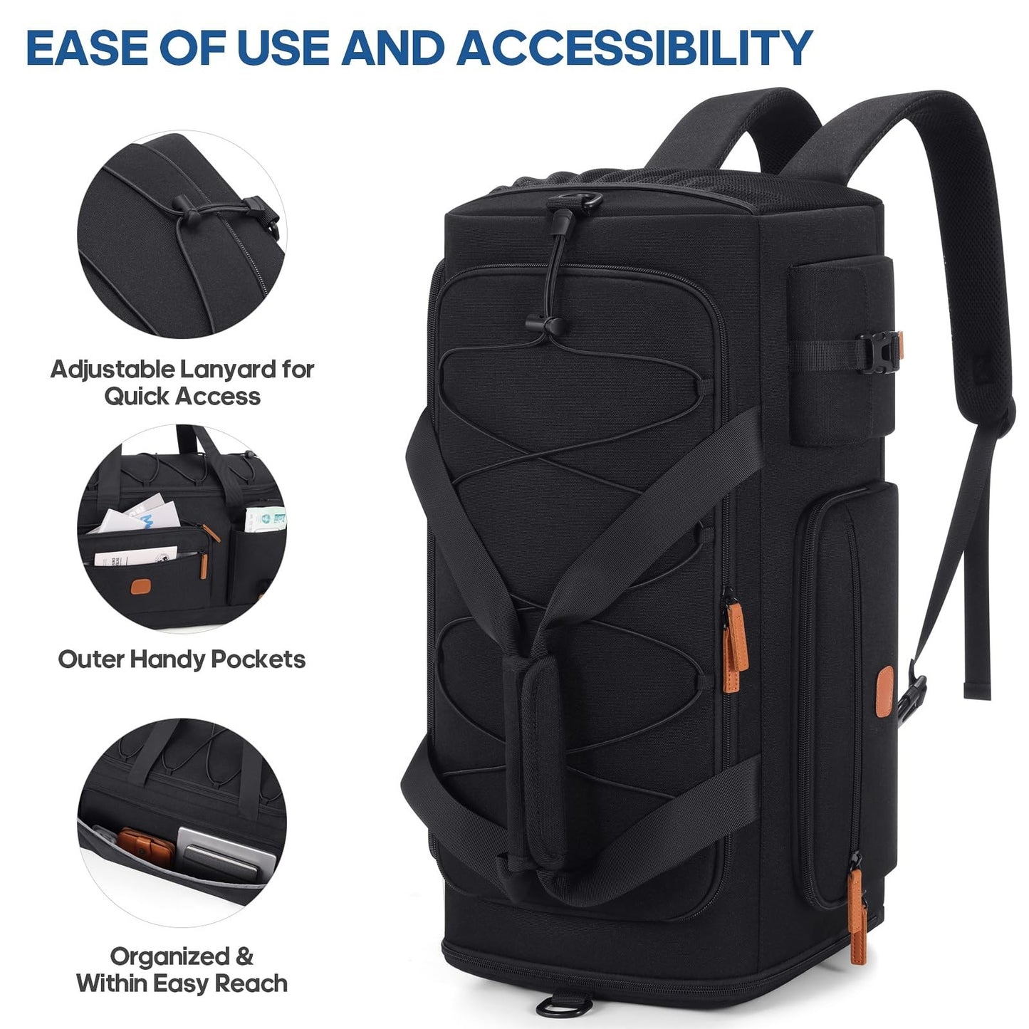 Versatile 3-in-1 Gym Bag with Shoe & Laptop Compartment - Anti-Theft Duffle Back2