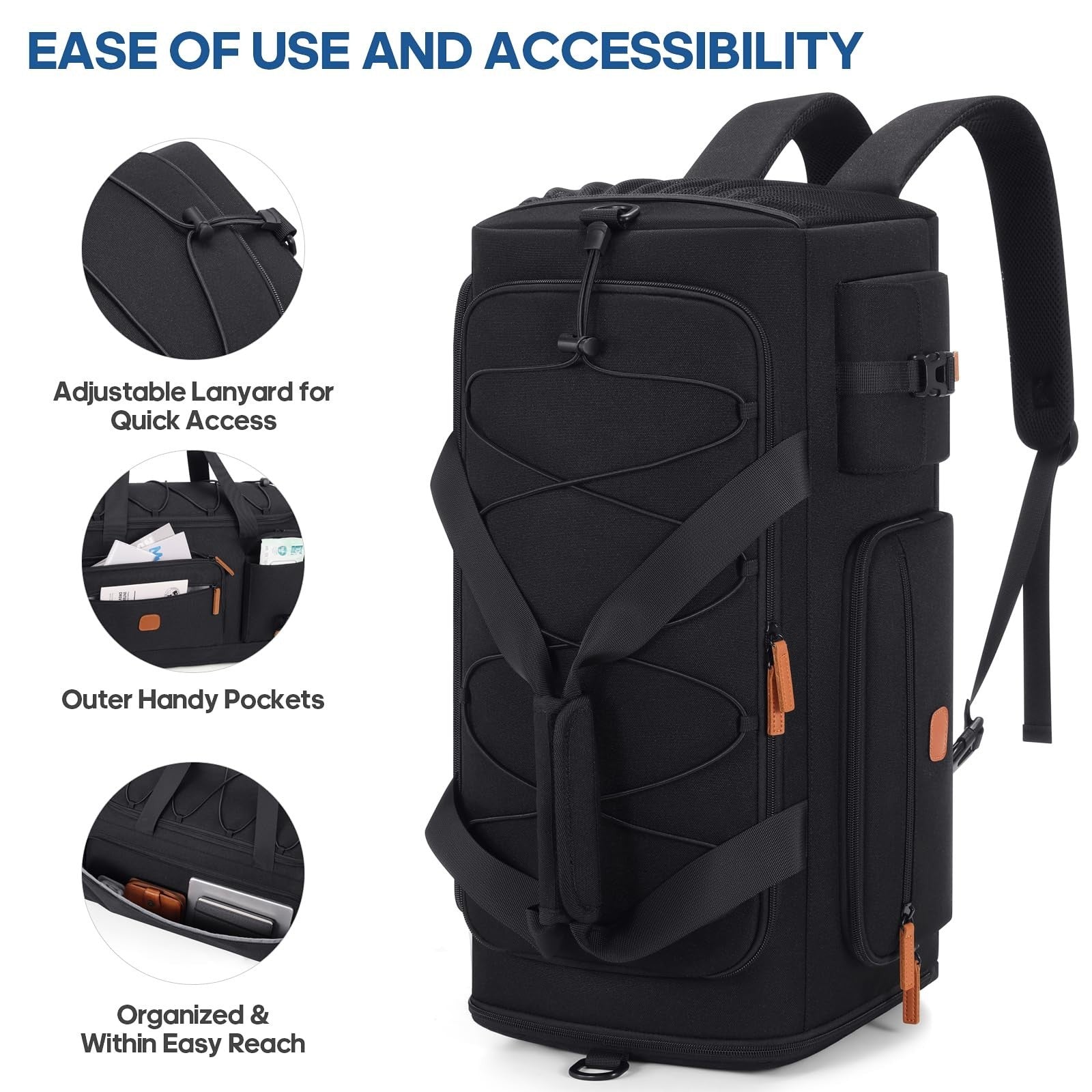 Versatile 3-in-1 Gym Bag with Shoe & Laptop Compartment - Anti-Theft Duffle Back2
