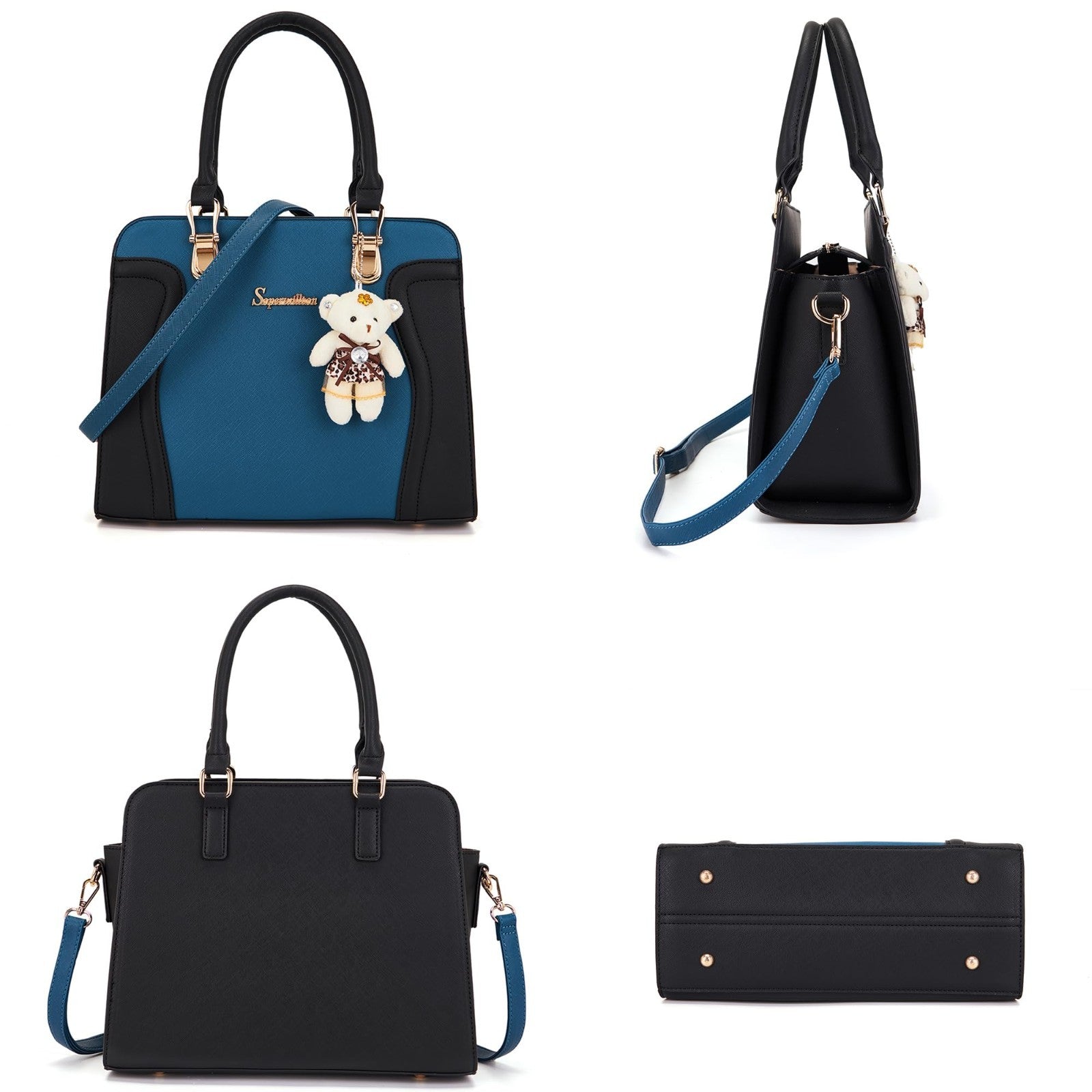Stylish 3pcs Women's Shoulder Handbags Set - Satchel, Purse & Wallet Combo3
