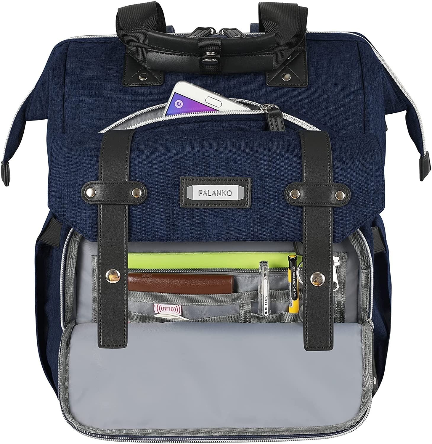 Stylish Laptop Backpack for Women & Men, RFID Anti Theft, 15.6" College Work Bag4