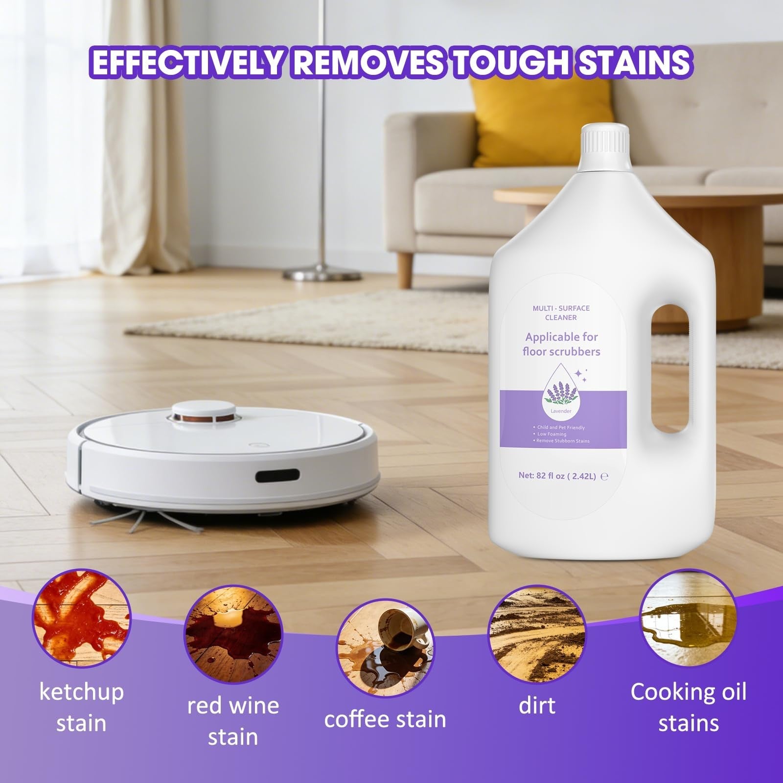 Lavender Scented Floor Cleaner 82 FL OZ - Deep Clean for Hard Floors, Compatible3