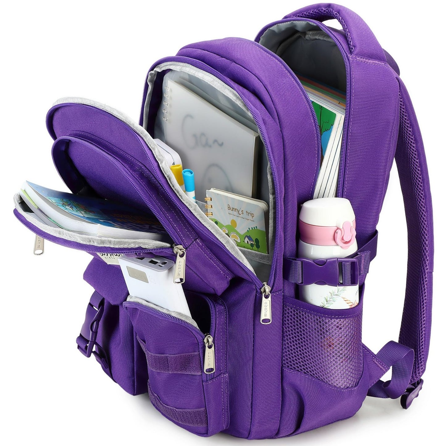 Large Heavy Duty Backpack for School & College   Multi Pocket Travel Bookbag4
