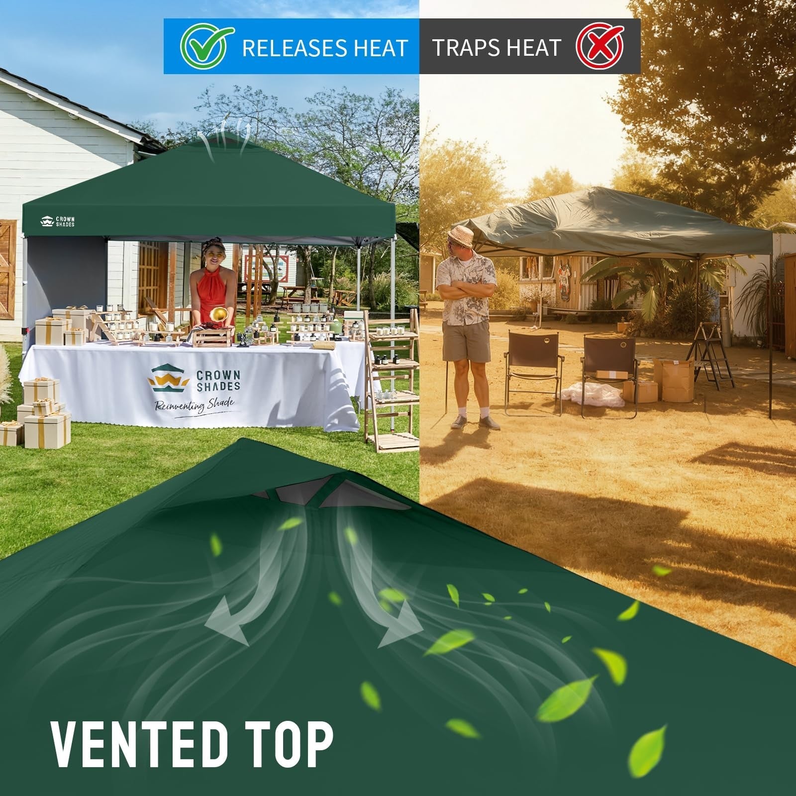 10x10 Pop Up Canopy Tent with Side Wall, Easy Setup Outdoor Gazebo, Sun Shade, C6