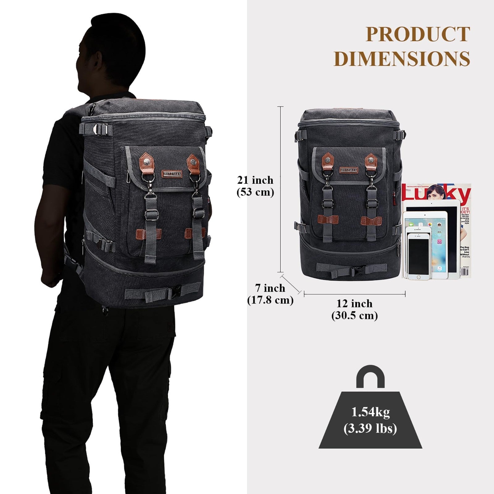 Travel Backpack for Men & Women, Carry On Airline Approved, Lightweight & Durabl5