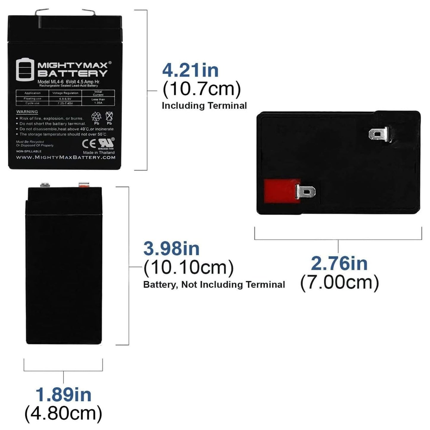 6V 4.5AH Rechargeable Battery for GS PORTALC PE6V4 PE6V4.5F1 - 4 Pack, Long Last2