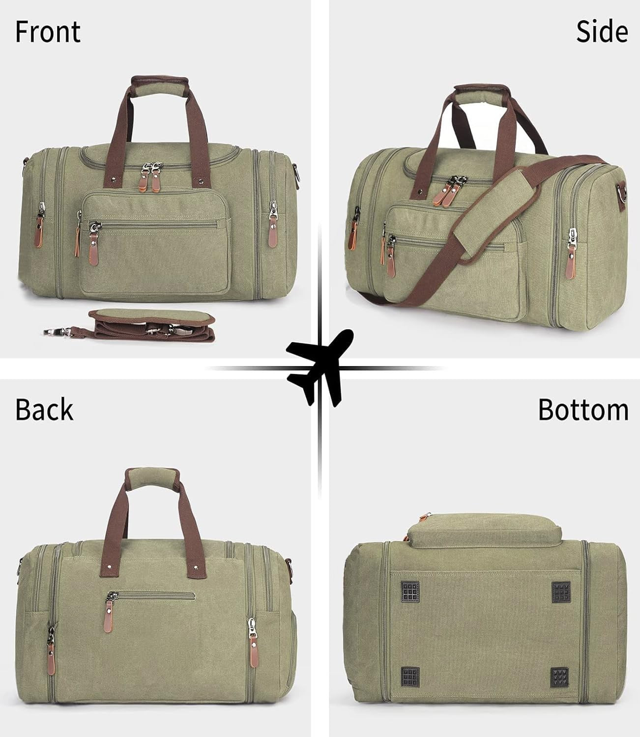 Large Canvas Duffle Bag - Outdoor Travel Tote, Overnight Shoulder Luggage, Weeke1